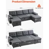 VEVOR U formos 6 vietų miegamoji sofa pilka
