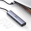 Ugreen daugiafunkcis USB 3.0 adapteris-HUB: 3x USB / Ethernet RJ-45 / USB Type-C PD, pilkas (CM475)