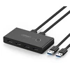 Ausinės Ugreen USB jungiklių centras 4x USB 3.2 Gen 1 USB perskirstytojas dviem kompiuteriams juodas (US216 30768)