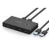 Ausinės Ugreen USB jungiklių centras 4x USB 3.2 Gen 1 USB perskirstytojas dviem kompiuteriams juodas (US216 30768)