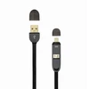 USB A–microUSB ir Lightning įkrovimo laidas, 1 m, juodas