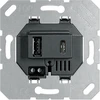 USB lizdas JUNG USB15CASW, juodas