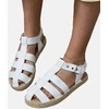 Uždari baltos spalvos moteriški espadrilės tipo sandalai