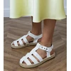 Uždari baltos spalvos moteriški espadrilės tipo sandalai