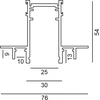 Užglaistomas magnetinės sistemos IN_LINE bėgelis, 48V, juodas, 3m, 4x