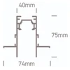 Užglaistomas magnetinių sistemų bėgelis MAXI, baltas, 1m, 42001TR/W