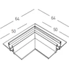 Užglaistomo magnetinės sistemos ZAMBELIS MAGNETIC 6MM bėgelio horizontalus kampinis sujungimas, 24V, juodas, 25224