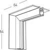 Užglaistomo magnetinės sistemos ZAMBELIS MAGNETIC 6MM bėgelio vertikalus kampinis sujungimas, 24V, juodas, 25226