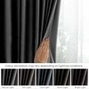 Užuolaida su klostėmis velvetinio audinio tamsiai pilkos spalvos