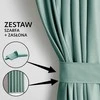 Užuolaidų komplektas su dirželiu iš veliūro mėtų spalvos