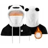 Vaikiška panda kominiarka su fleece pamušalu, juoda ir balta