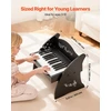 VEVOR Vaikiškas medinis skaitmeninis pianinas su 25 klavišais, dvigubo maitinimo nešiojamas muzikinis žaislas, reguliuojamo garsumo lavinamasis instrumentas, juoda vaikiška pianino klaviatūra