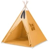 Vaikų tipis Mini Set su kilimėliu ir dekoratyvinėmis plunksnomis, medaus geltonumo