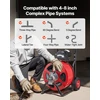 VEVOR Kanalizacijos vamzdžių valymo mašina 30m x 19mm, automatinis tiektuvas, su ratais