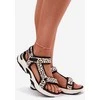 Velcro sandalai moterims juodos ir smėlio spalvos vasarai