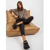 Veliūrinis laisvalaikio kostiumėlis moterims WN-KMPL-8141.11X-juoda-smėlio spalva