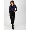 Veliūrinis treningas moterims RP-KMPL-8190-6.23X-juoda-mėlyna