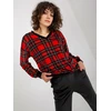 Veliūrinis treningas moterims RP-KMPL-8190-6.26X-juodai-raudonas