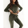 Veliūrinis treningas moterims RV-KMPL-6083.05-khaki
