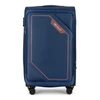 Kelioninis Solier Luggage Vidutinis lagaminas M 23 Solier SOFTFLEX STL2240 - mėlyna ir rudas