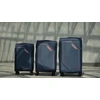 Kelioninis Solier Luggage Vidutinis lagaminas M 23 Solier SOFTFLEX STL2240 - mėlyna ir rudas