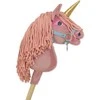 Super Hobby Horse Vienaragis ant lazdos Hobby Horse pastelinės rožinės spalvos A4