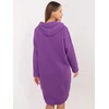 Violetinis džemperis su gobtuvu ir kišenėmis