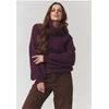 Violetinis oversized megztinis su golfu Makadamia