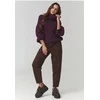 Violetinis oversized megztinis su golfu Makadamia