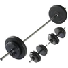 VIRTUFIT REGULIUOJAMAS SVARMENŲ KOMPLEKTAS - HANTELIŲ IR ŠTANGOS RINKINYS - 30,5 KG - Juodas