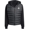 Vyriška adidas Essentials Climawarm hibridinė pūkinė striukė su gobtuvu, juoda KA5251