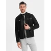 Vyriška juoda retro stiliaus biker striukė su stata apykakle