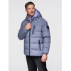 Vyriška pašiltinta puffer striukė su gobtuvu, šviesiai mėlyna