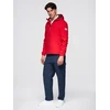 Vyriška raudona softshell striukė su gobtuvu ir fleece pamušalu