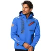 Vyriška softshell striukė Geographical Norway, ryškiai mėlyna ir raudona