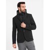 Vyriška striukė su aukšta apykakle ir gobtuvu – juoda