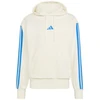Vyriškas adidas Essentials su 3 dryželiais frotinis džemperis su gobtuvu, kreminės spalvos KD4901
