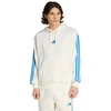 Vyriškas adidas Essentials su 3 dryželiais frotinis džemperis su gobtuvu, kreminės spalvos KD4901