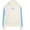 Vyriškas adidas Essentials su 3 dryželiais frotinis džemperis su gobtuvu, kreminės spalvos KD4901