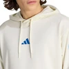Vyriškas adidas Essentials su 3 dryželiais frotinis džemperis su gobtuvu, kreminės spalvos KD4901