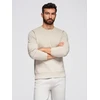 Vyriškas BASIC megztinis su apvalia iškirpte - šviesiai smėlinis V1 OM 0175