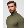 Vyriškas golfas alyvuogių spalvos ilgomis rankovėmis