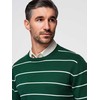 Vyriškas laisvalaikio megztinis su horizontaliomis juostomis – žalias