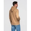 Vyriškas medvilninis džemperis su gobtuvu Ombre, rudas