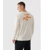 Vyriškas oversize longsleeve su spauda 4F 4FRAW24TLONM507-83S