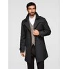 Vyriškas slim fit trench paltas su diržu, juodas
