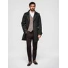 Vyriškas slim fit trench paltas su diržu, juodas