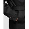 Vyriškas slim fit trench paltas su diržu, juodas