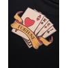 Vyriški juodi marškinėliai su tatuiruotės stiliaus spauda
