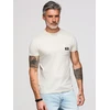 Vyriški kreminiai marškinėliai su kišenėle